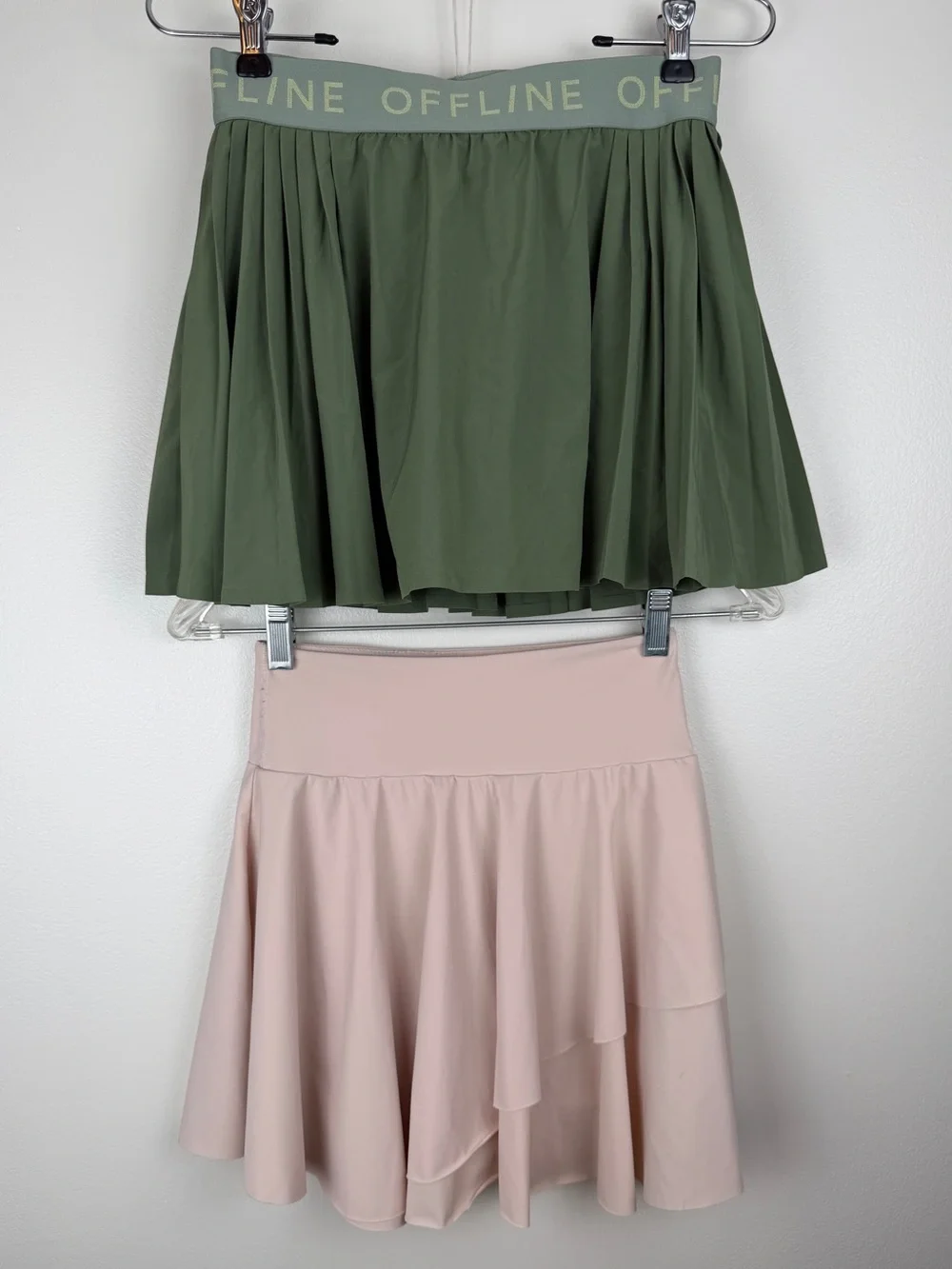 lululemon Olive Pleated Skirt & Blush Flared Skirt Bundle Tennis Pickleball